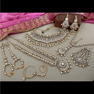 Indian Bridal Jewelry Set Gold Kundan